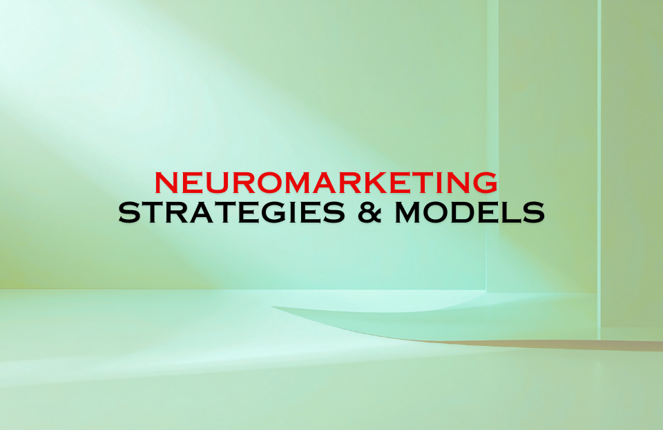 Neuromarketing Strategies and Models banner with minimalist green abstract background