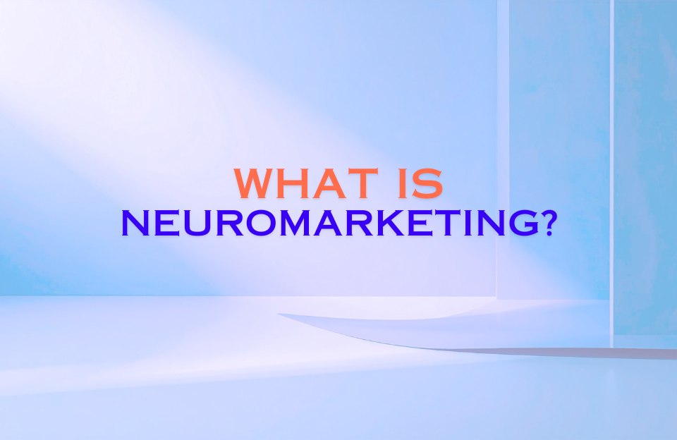 Abstract blue-toned background with bold title “What Is Neuromarketing?” in orange and purple text.